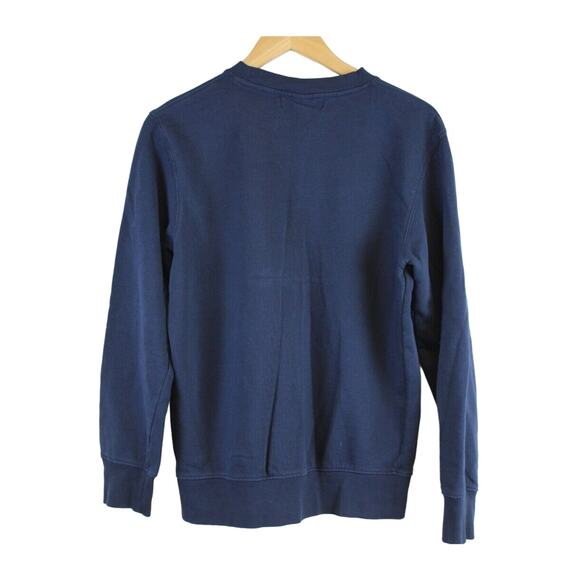 NAVY H&M LOGG Crewneck Sweatshirt Womens XS Graphic Blue - Picture 6 of 6